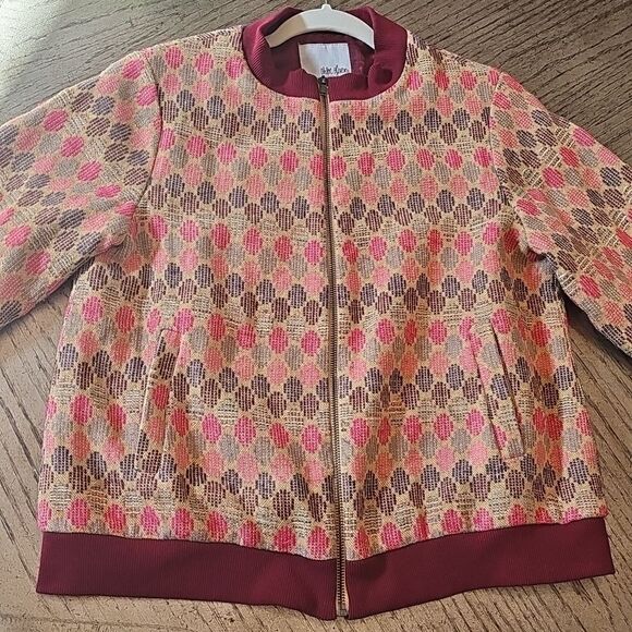 Chloe Oliver Anthropologie geo jacquard jacket size M excellent condition - Picture 11 of 11